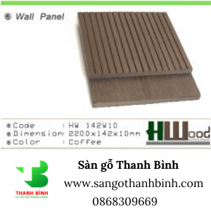 San go Nhua Ngoai Troi Hwood Wall panel Ma HW 142w10 Coffee