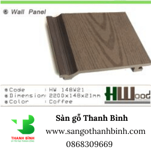 San go Nhua Ngoai Troi Hwood Wall panel Ma HW 148W21 Coffee