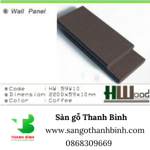 San go Nhua Ngoai Troi Hwood Wall panel Ma HW 59w10 Coffee