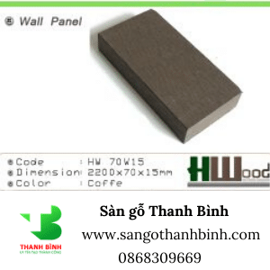 San go Nhua Ngoai Troi Hwood Wall panel Ma HW 70w15 Coffee
