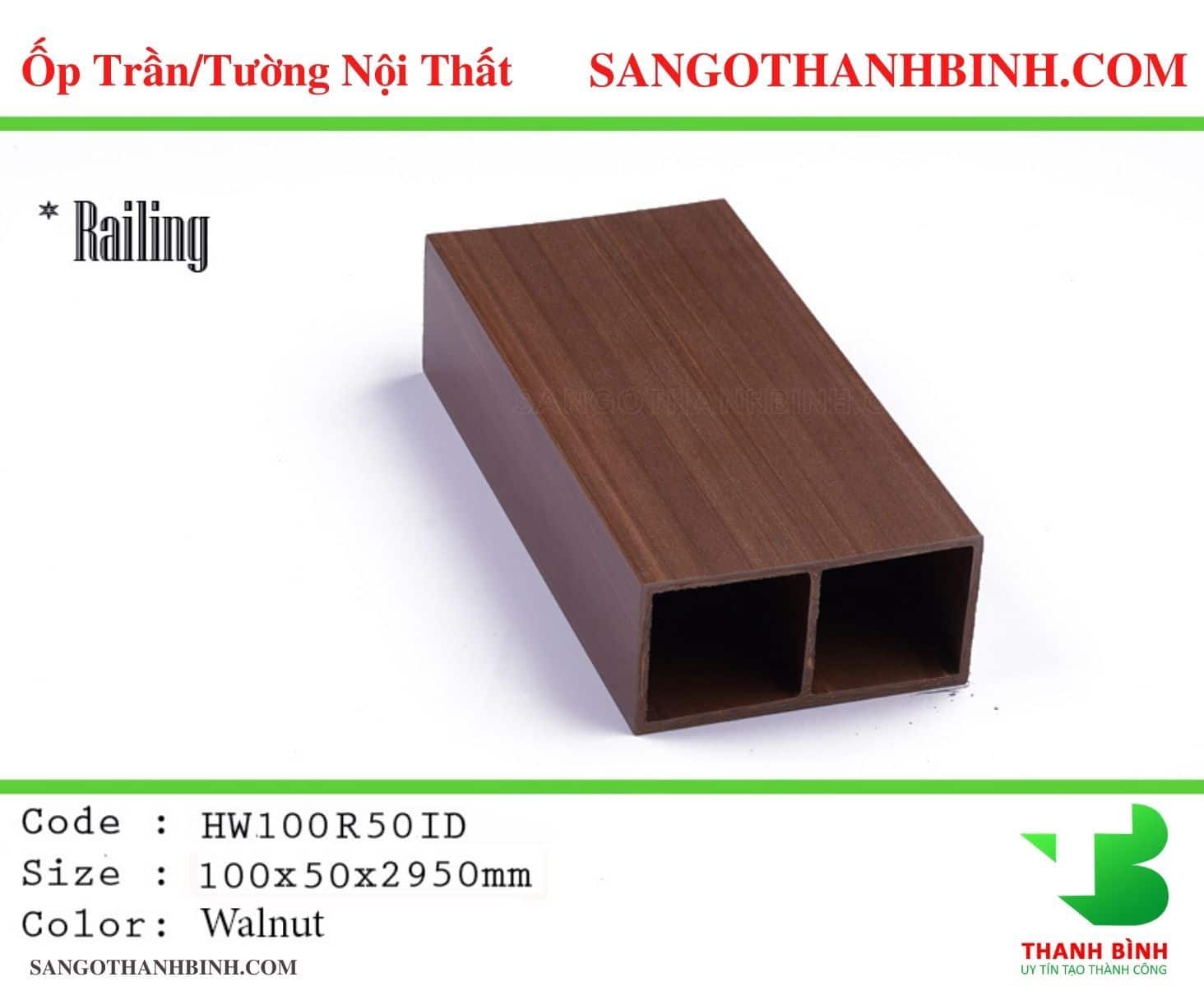 Thanh Lam Go Nhua Trang Tri Noi That Ma HW100R50ID Walnut2